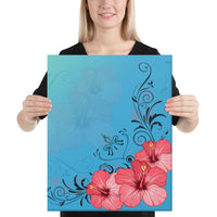 Hibiscus Flower Red Canvas 16x20 Canvas Red - Polynesian Pride