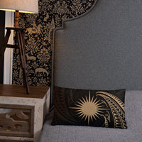 Marshall Islands Polynesian Basic Pillow - Gold Tribal Wave - Polynesian Pride