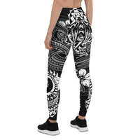 Tonga Leggings - White Shark Polynesian Tattoo - Polynesian Pride