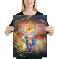 Hibiscus Dreamcatcher Wales Night Canvas 16x20 Canvas White - Polynesian Pride