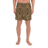 Polynesian Culture Gold Men's Athletic Long Shorts Art - Polynesian Pride