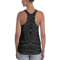 Polynesian Seamless Gray Hawaii Women's Racerback Tank Top - Polynesian Pride