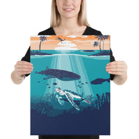 Sea Sunset Canvas 16x20 Canvas White - Polynesian Pride