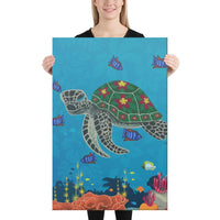 Sea Cartoon Canvas 24x36 Canvas White - Polynesian Pride