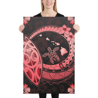 Hawaii Turtle Hibiscus Map Polynesian Red Canvas 24x36 Canvas Red - Polynesian Pride