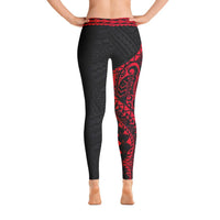 Samoa Polynesian 1st Leggings (Red) - Polynesian Pride