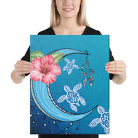 Turtle Moon Dream Canvas 16x20 Canvas White - Polynesian Pride