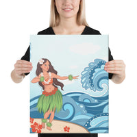 Hula Dance Cartoon Canvas 16x20 Canvas White - Polynesian Pride