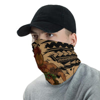 Polynesian Warrior Hula Girl Kanaka Hawaiian Bandana Anchor Neck Gaiter - AH - Gold - Polynesian Pride