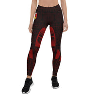 Tonga Polynesian Leggings - Polynesian Tattoo Red Version - Polynesian Pride