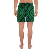 Polynesian Tradition Green Men's Athletic Long Shorts - Polynesian Pride