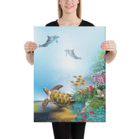 Ocean Cartoon Canvas 18x24 Canvas White - Polynesian Pride