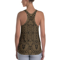 Polynesian Lauhala Mix Gold Hawaii Women's Racerback Tank Top - Polynesian Pride