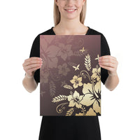 Hibiscus Golden Royal Canvas 12x16 Canvas Gold - Polynesian Pride