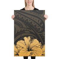 Royal Hibiscus Polynesian Tribal Golden Canvas 24x36 Canvas Gold - Polynesian Pride