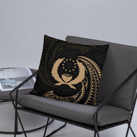 Pohnpei Micronesia Basic Pillow - Gold Tribal Wave - Polynesian Pride