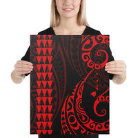 Hawaiian Map Polynesian Canvas Red 16x20 Canvas Red - Polynesian Pride