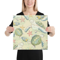 World Animal In Sea Canvas 16x16 Canvas White - Polynesian Pride