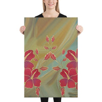 Hibiscus Water Color Canvas 24x36 Canvas White - Polynesian Pride