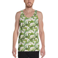Tropical Plumeria White Hawaii Men's Tank Top AH White - Polynesian Pride