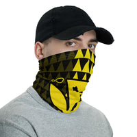 Hawaii Kanaka Map Kakau Neck Gaiter - Yellow - Polynesian Pride