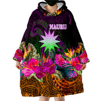 Nauru Summer Hibiscus Wearable Blanket Hoodie LT9 - Polynesian Pride