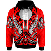 New Caledonia Hoodie Tribal Sun Tattoo Red Color Unisex Red - Polynesian Pride