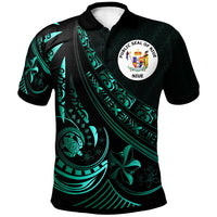 Niue Polo Shirt The Flow Of The Ocean Green Unisex Green - Polynesian Pride