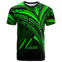 Niue T Shirt Green Color Cross Style Unisex Black - Polynesian Pride