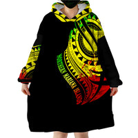 Northern Mariana Islands CNMI Tatau Reggae Patterns Wearable Blanket Hoodie LT9 - Polynesian Pride