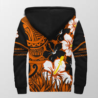 Hawaii - Black Noon Hibiscus Sherpa Hoodie AH - Polynesian Pride