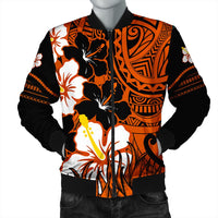 Hawaii Bomber Jacket - Black Noon Hibiscus Bomber Jacket AH - Polynesian Pride