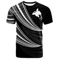 Papua New Guinea Custom T Shirt Wave Pattern Alternating White Color Unisex White - Polynesian Pride