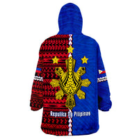 Philippines Pilipinas Sun Mix Polynesian Pattern Wearable Blanket Hoodie LT14 - Polynesian Pride
