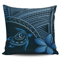 hawaiiPillow Cases - Hawaii Turtle Plumeria Aegean Blue One Size 18"x18"(Twin Sides) Blue - Polynesian Pride