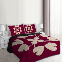 Hawaiian Royal Pattern Quilt Bed Set - Pink - D3 Style - Polynesian Pride