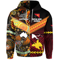 Papua New Guinea Australia Aboriginal Hoodie Together LT8 Red - Polynesian Pride