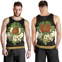 Papua New Guinea Men's Tank Top - Polynesian Gold Patterns Collection - Polynesian Pride