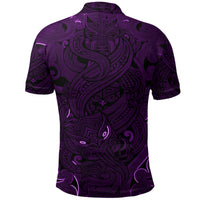 New Zealand Polo Shirt, Maori Gods Golf Shirt, Tumatauenga (God of War) Purple - Polynesian Pride