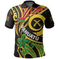 Custom Vanuatu Polo Shirt Tribal Tattoo No.2 LT6 Black - Polynesian Pride