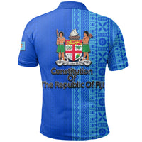 Fiji Constitution Day Half Tapa Patterns Polo Shirt LT6 - Polynesian Pride