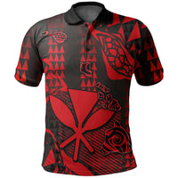 Custom Hawaii Kanaka Map Polo Shirt Red Style LT6 Unisex Red - Polynesian Pride
