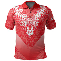 Mate Maa Tonga Rugby Polo Shirt Polynesian Style Unisex Red - Polynesian Pride