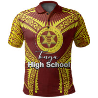 Custom Tonga High School Polo Shirt Yellow Style LT6 Unisex Brown - Polynesian Pride