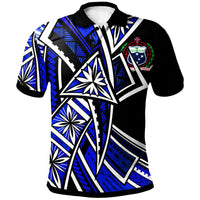 Samoa Polo Shirt Tribal Flower Special Pattern Blue Color Unisex Blue - Polynesian Pride