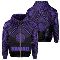 Polynesian Volleyball Hawaii Zip Hoodie Purple Unisex Purple - Polynesian Pride