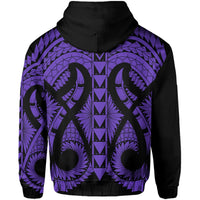 Hawaii Polynesian Zip Hoodie In My Heart Ryan Style Purple - Polynesian Pride