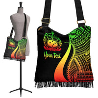 Samoa Custom Personalised Boho Handbag - Reggae Polynesian Tentacle Tribal Pattern - Polynesian Pride