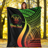 Niue Custom Personalised Premium Blanket - Reggae Polynesian Tentacle Tribal Pattern - Polynesian Pride