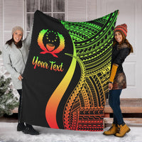 Pohnpei Custom Personalised Premium Blanket - Reggae Polynesian Tentacle Tribal Pattern White - Polynesian Pride